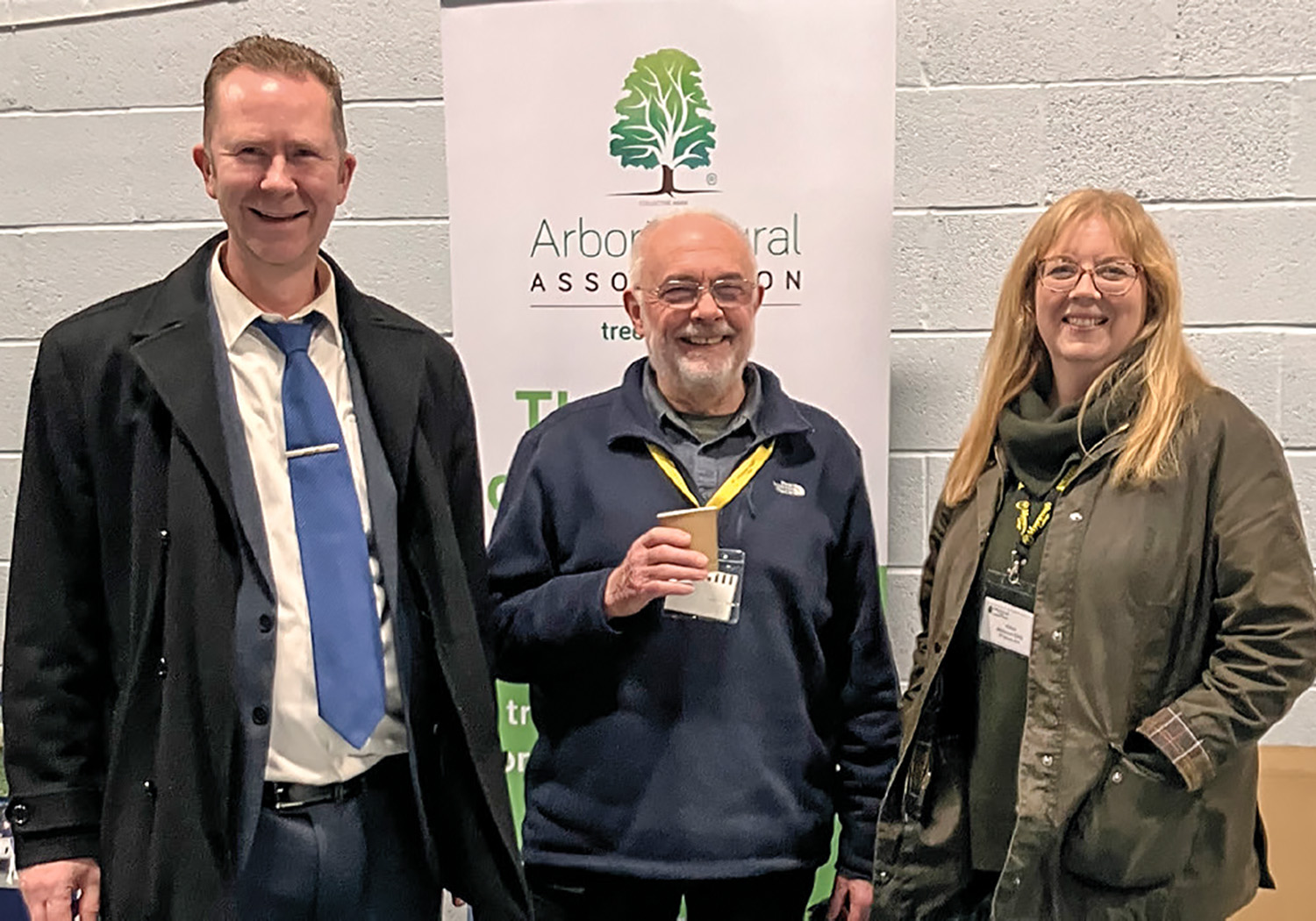 Supporting Arbor Day at Myerscough. Left to right: Lee Thorne, Tim Beckley and Kelly Stewart.