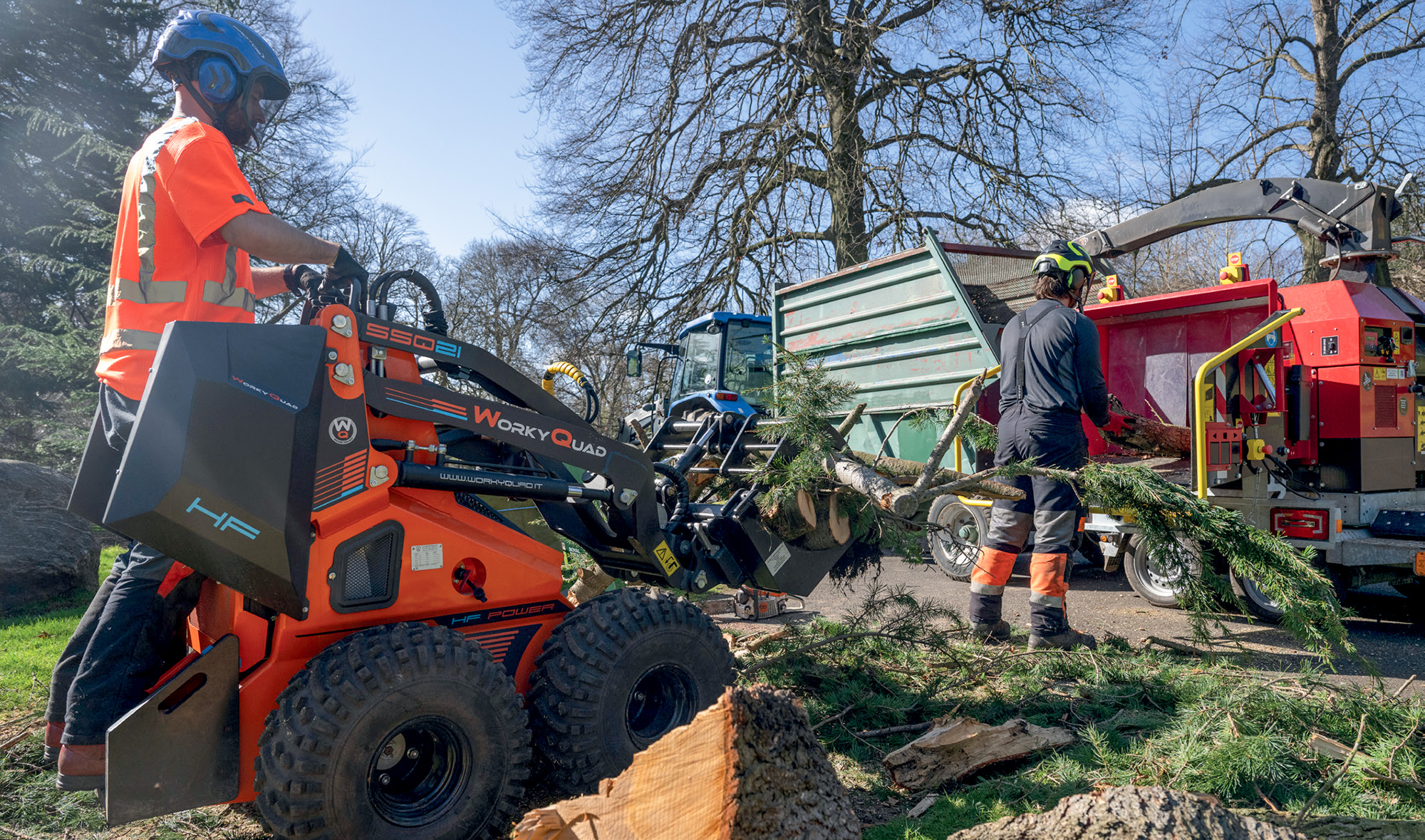 Hired-in mini loaders took much of the strain in the clear up works in the Edinburgh garden. (© RBGE. Photographer: Lynsey Wilson)