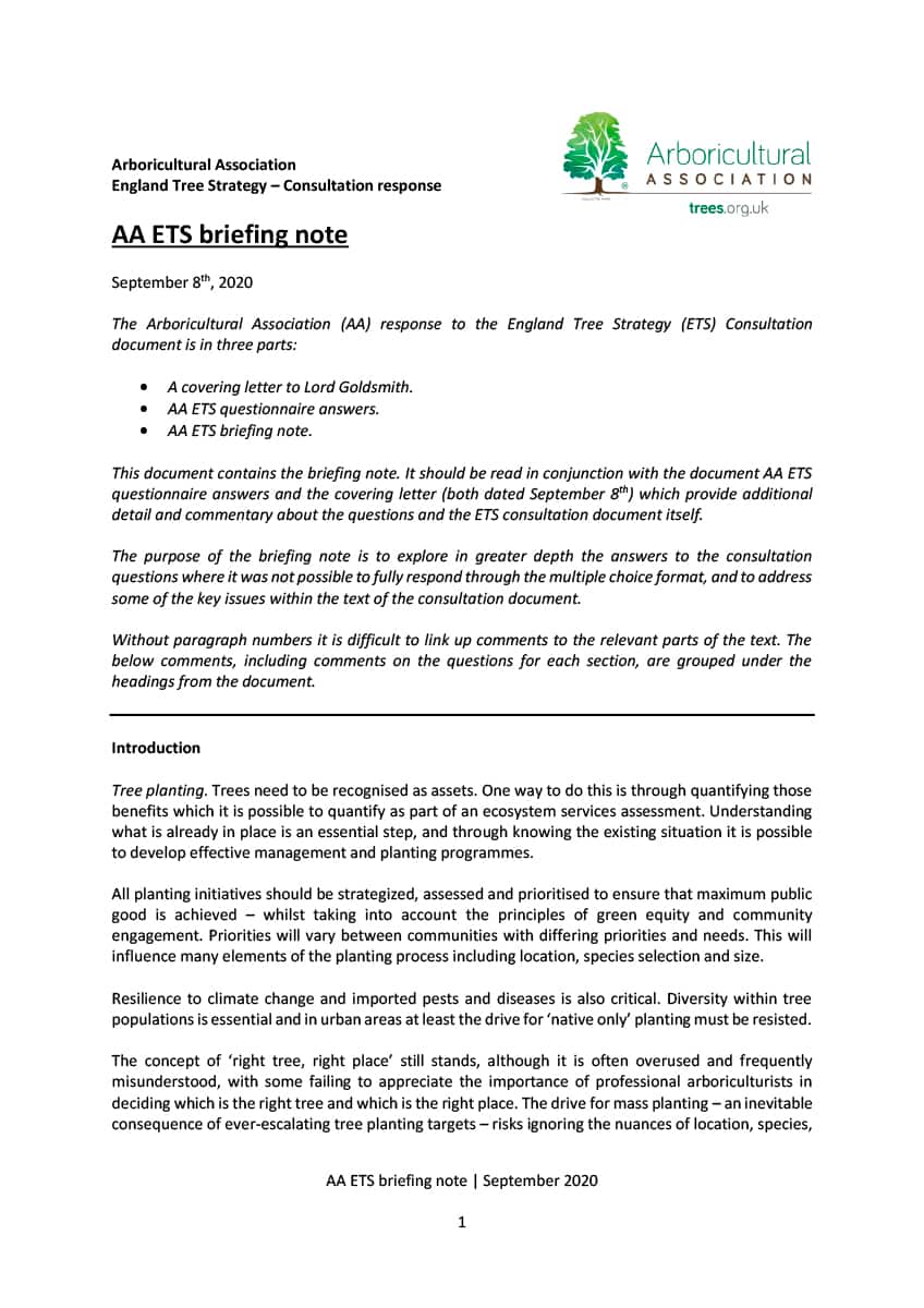 AA briefing note