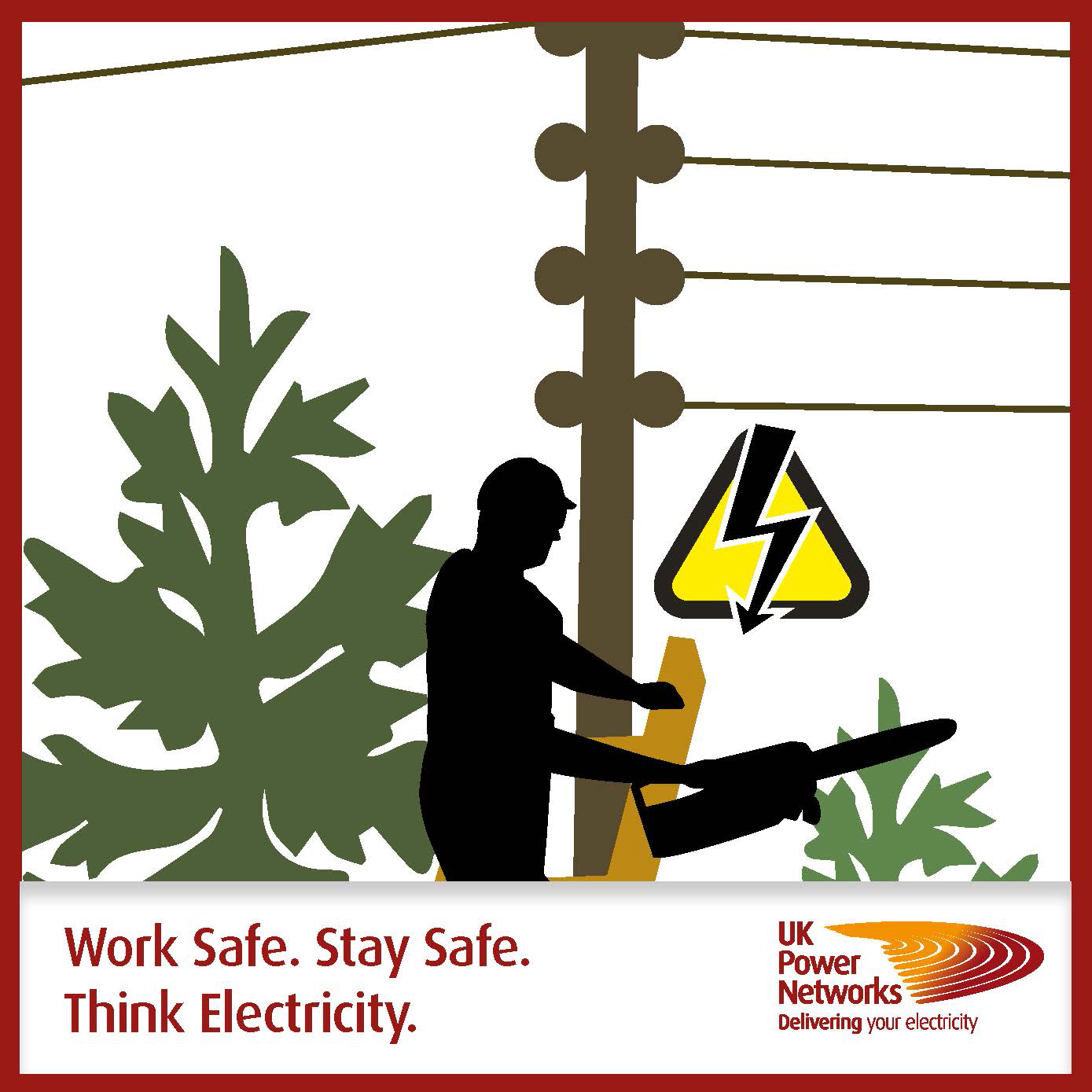 Work Safe. Stay Safe. Think Electricity banner
