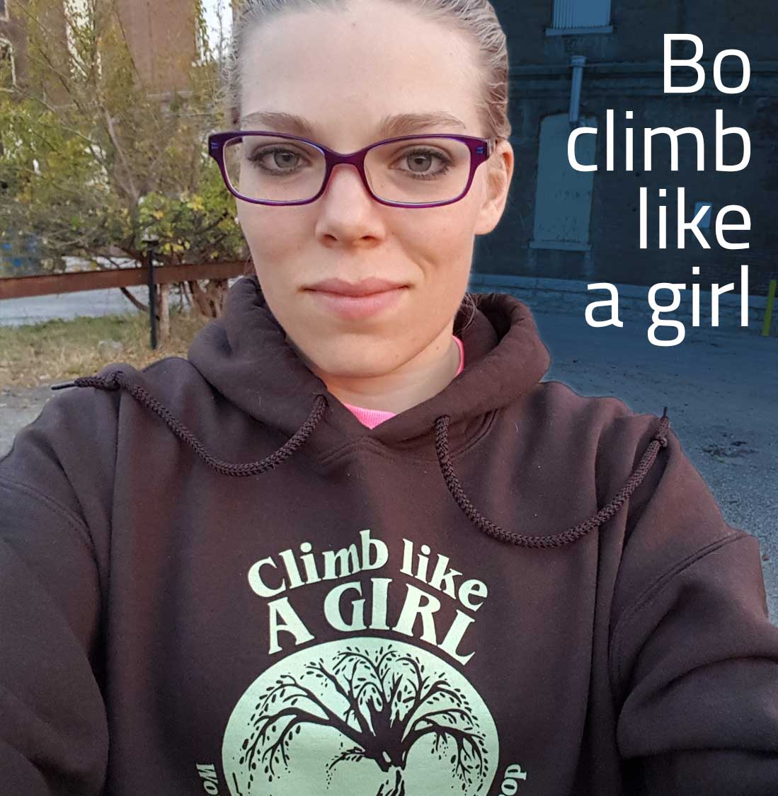 Bo climbs like a girl - a winning girl!