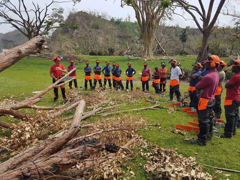 Training local people with donated equipment