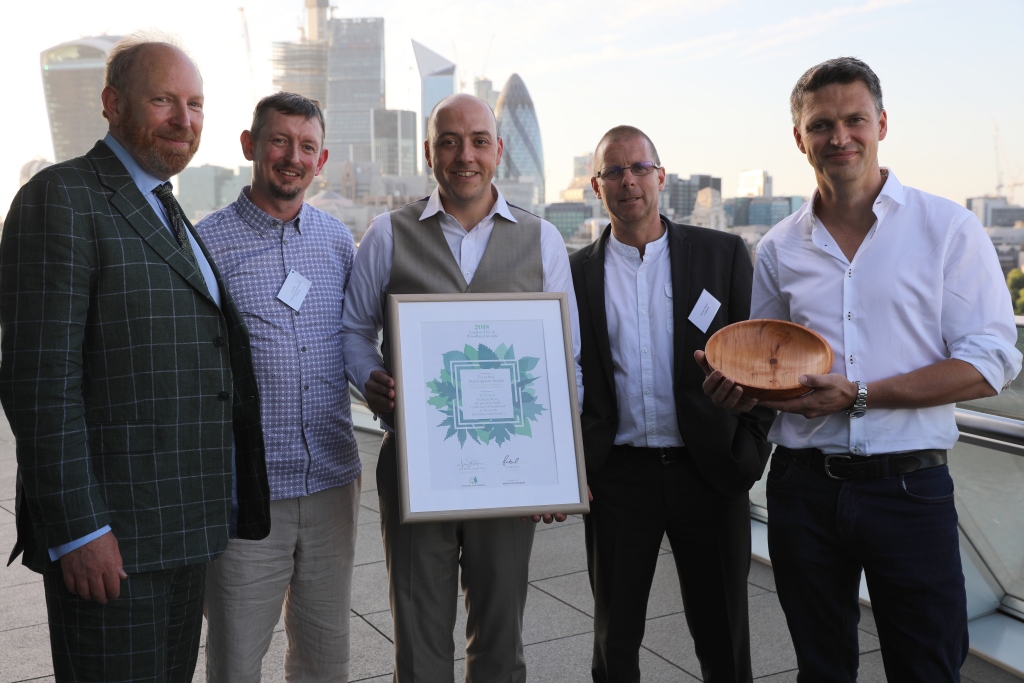Managing Director Luke Fay (second from left) with his successful Treework Environmental Practice team following the awards ceremony on Tuesday evening